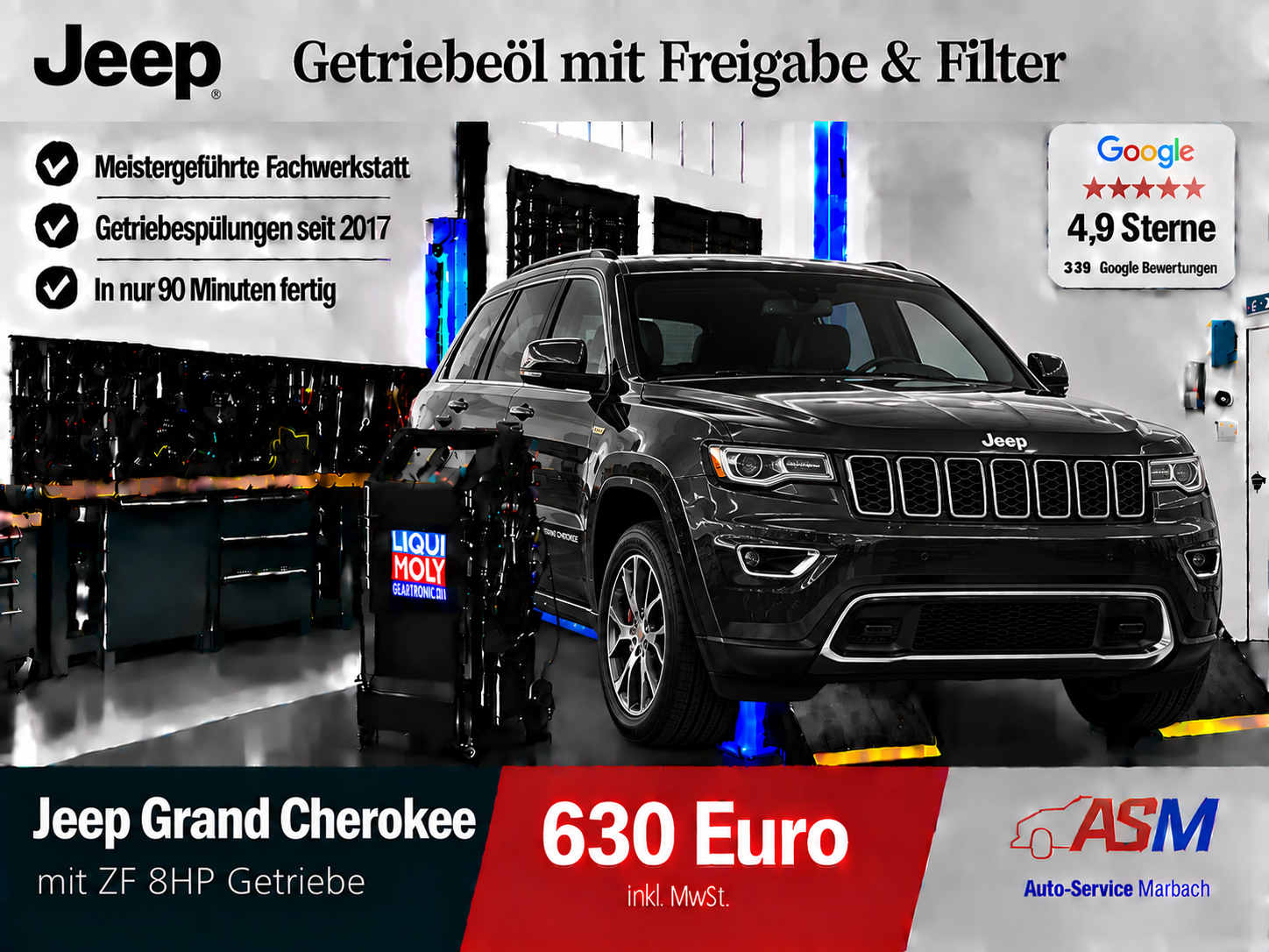 Getriebeölspülung für Jeep Grand Cherokee mit ZF 8HP Getriebe