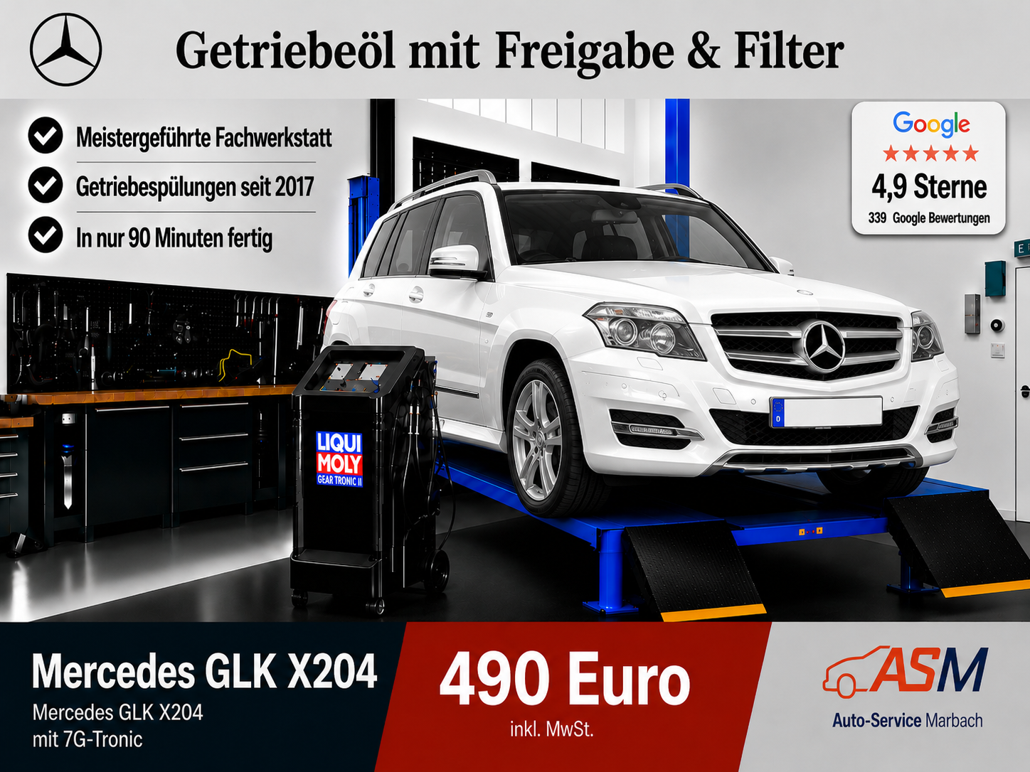 Getriebespülung Mercedes GLK X204 mit 7G Tronic Getriebe