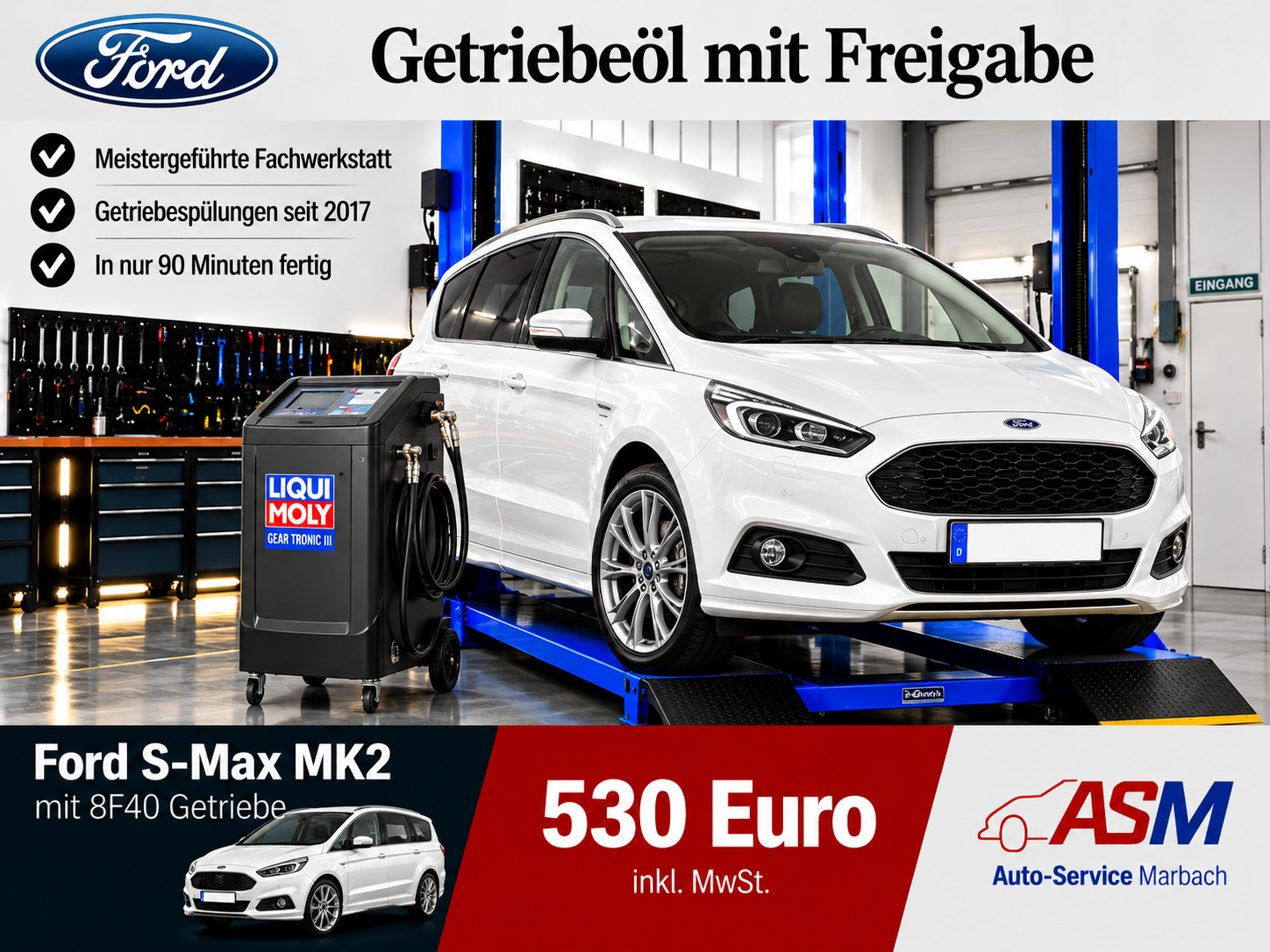 Getriebespülung Ford S-Max MK2 mit 8F40 Getriebe