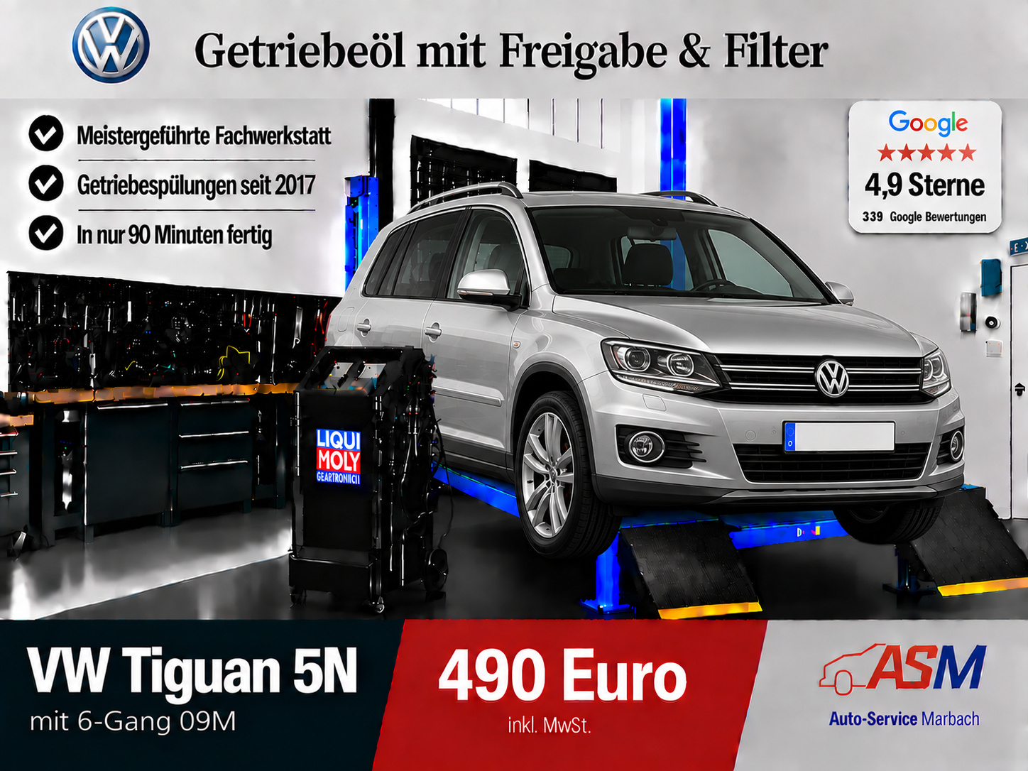 Getriebespülung VW Tiguan 5N mit 6 Gang 09M