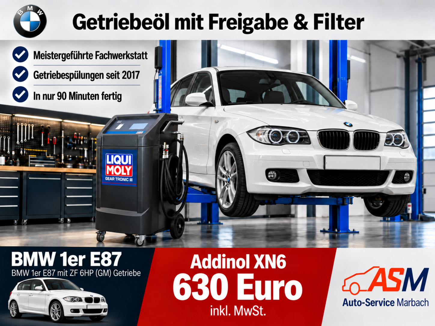 Getriebespülung BMW 1er E87 mit ZF 6HP Getriebe