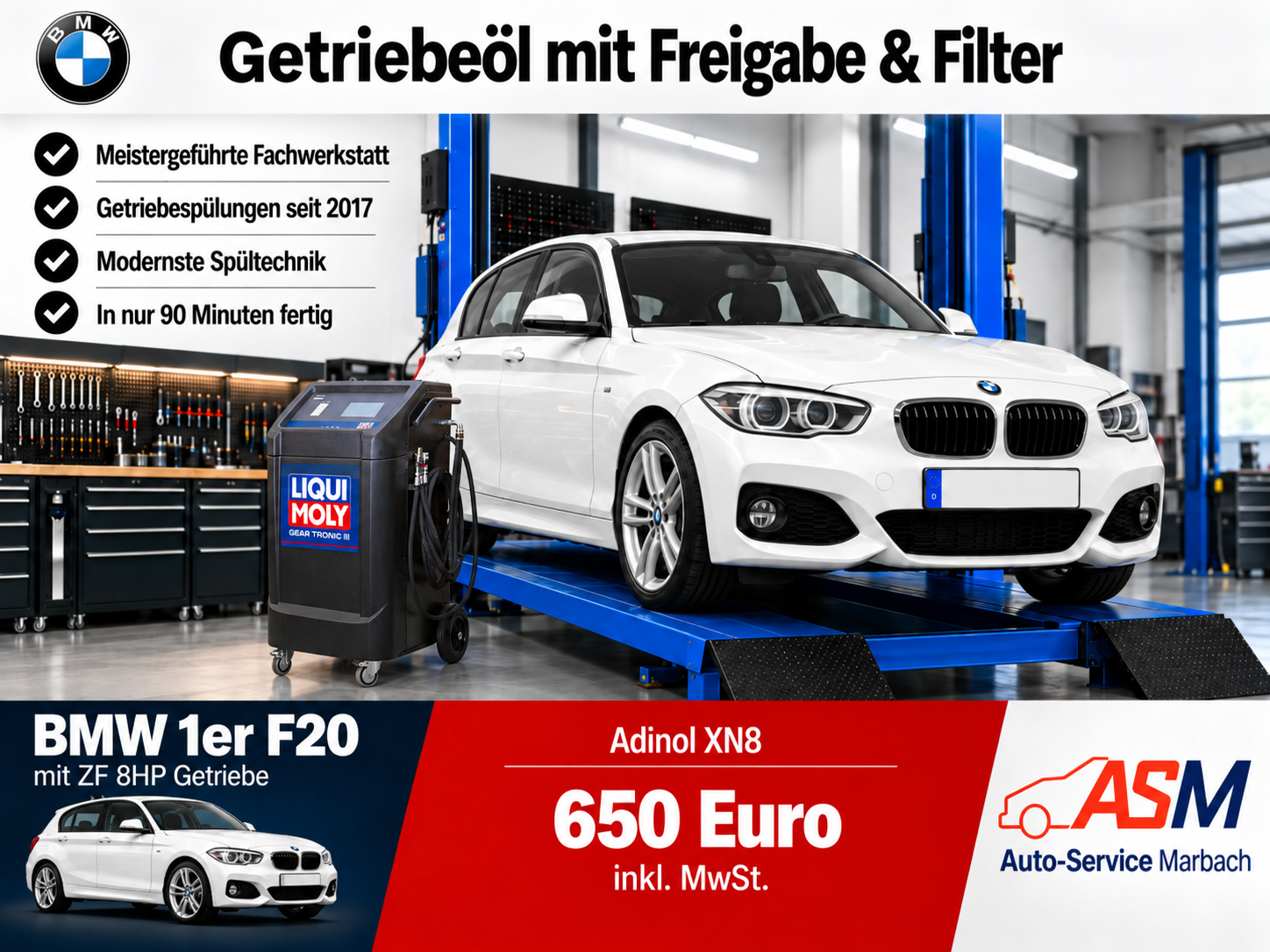 Getriebespülung BMW 1er F20 mit ZF 8HP Getriebe
