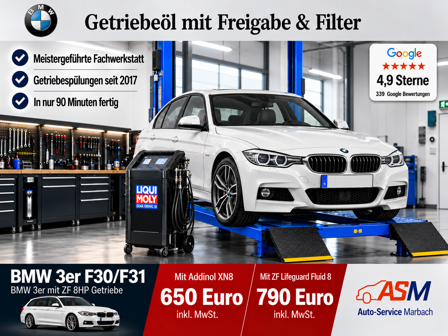 Getriebespülung BMW 3er F30 F31 mit ZF8HP Getriebe
