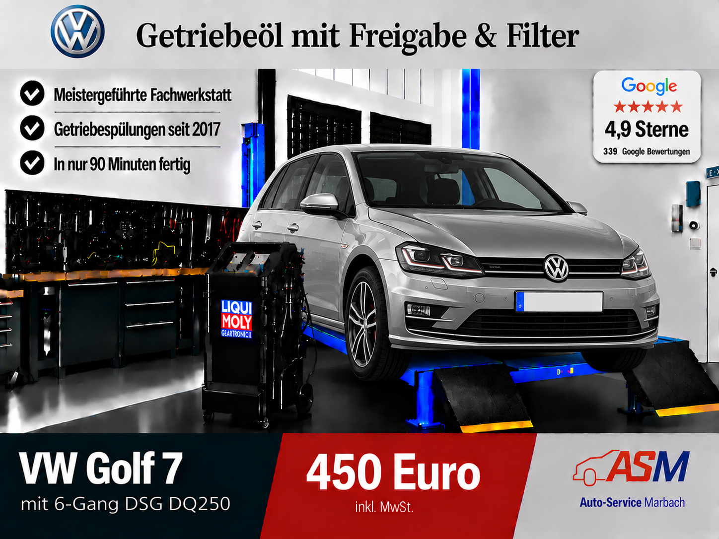 Getriebespülung VW Golf 7 mit 6 Gang DSG DQ250