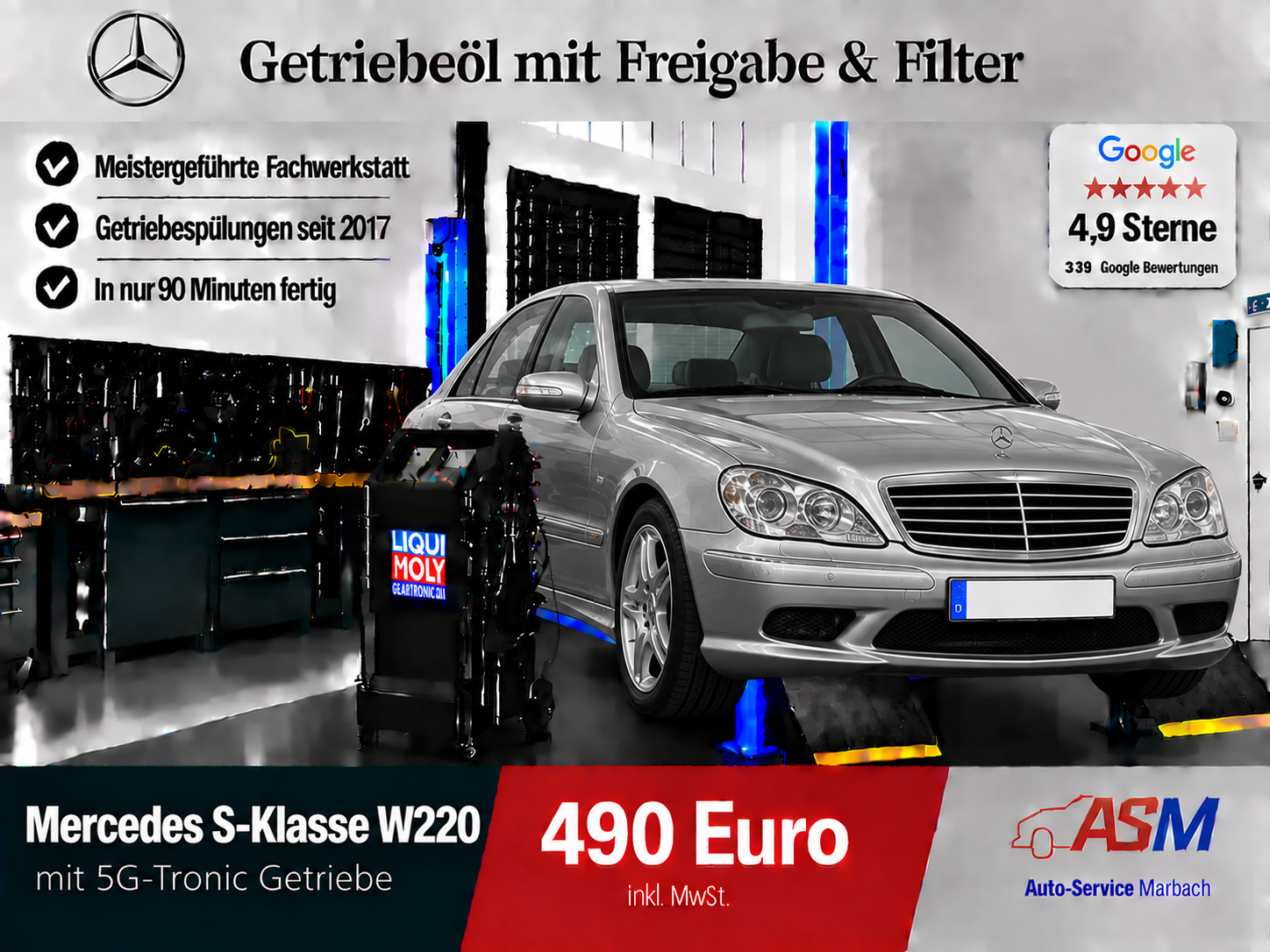 Getriebespülung Mercedes S-Klasse W220 mit 5G Tronic