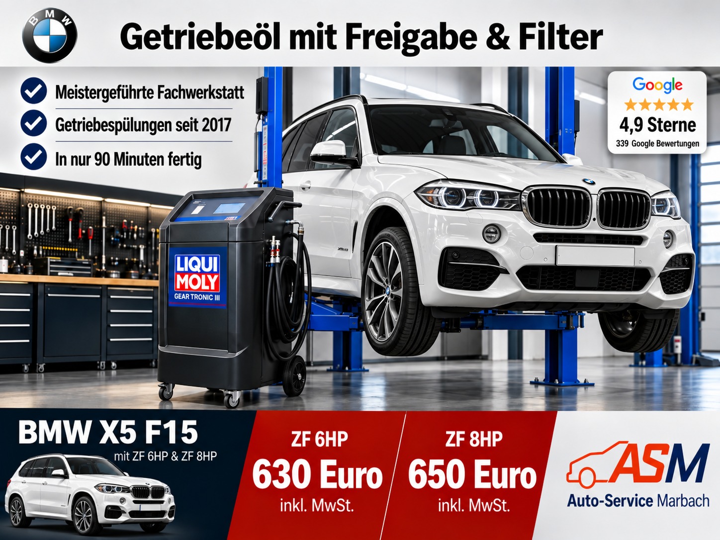 BMW X5 E71 F15 Getriebespülung | ZF 6HP & 8HP Getriebe