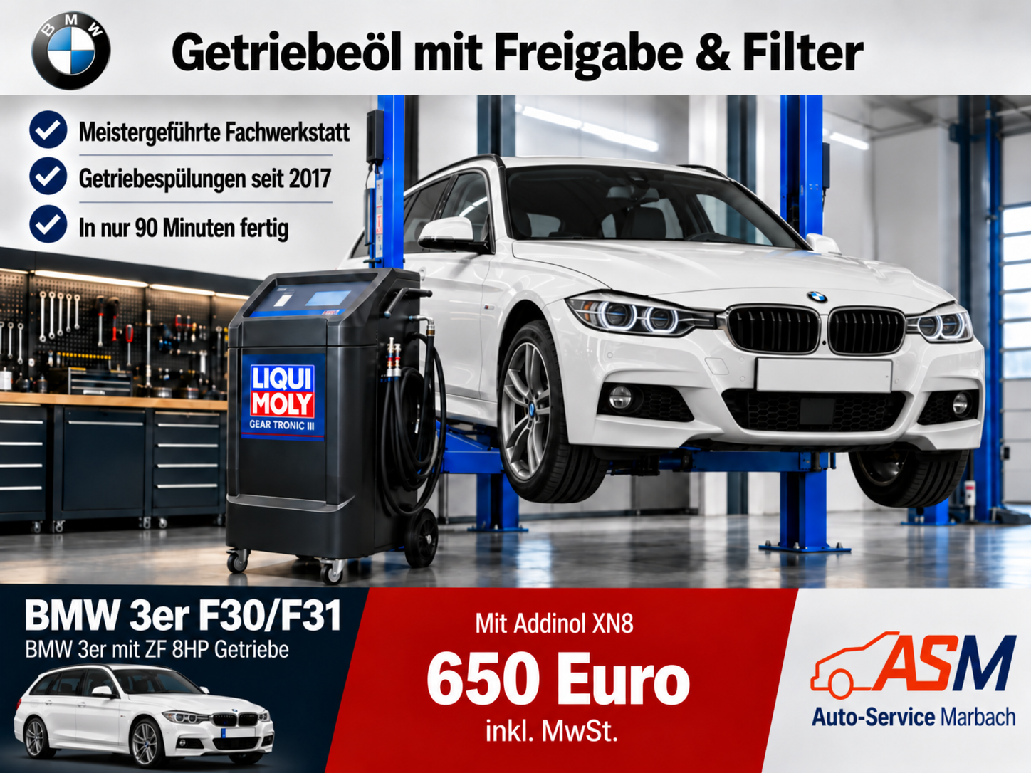 Getriebespülung 3er BMW F30 F31 mit 8-Gang ZF-Getriebe