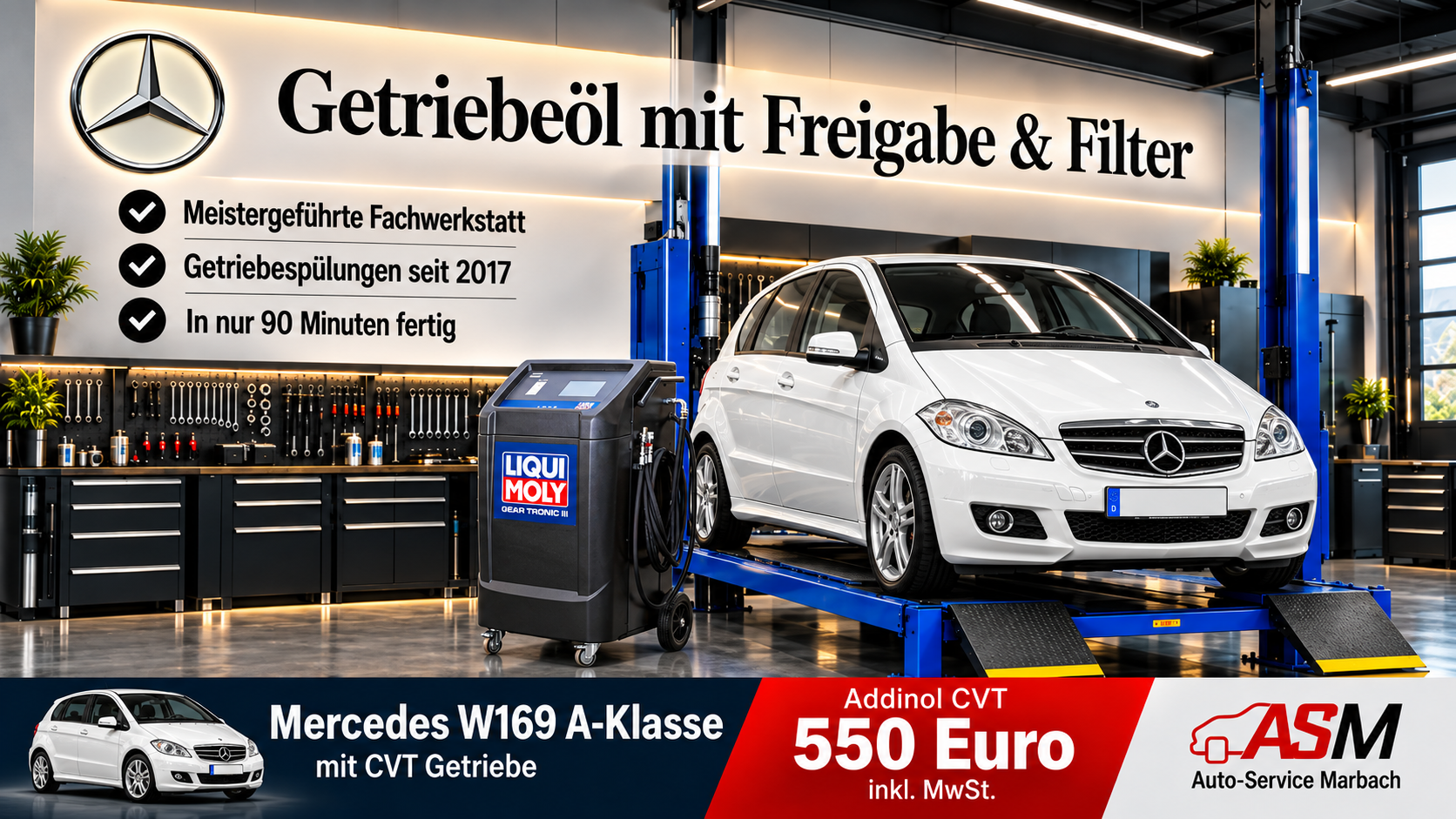 Getriebespülung Mercedes A-Klasse W169 mit CVT-Getriebe