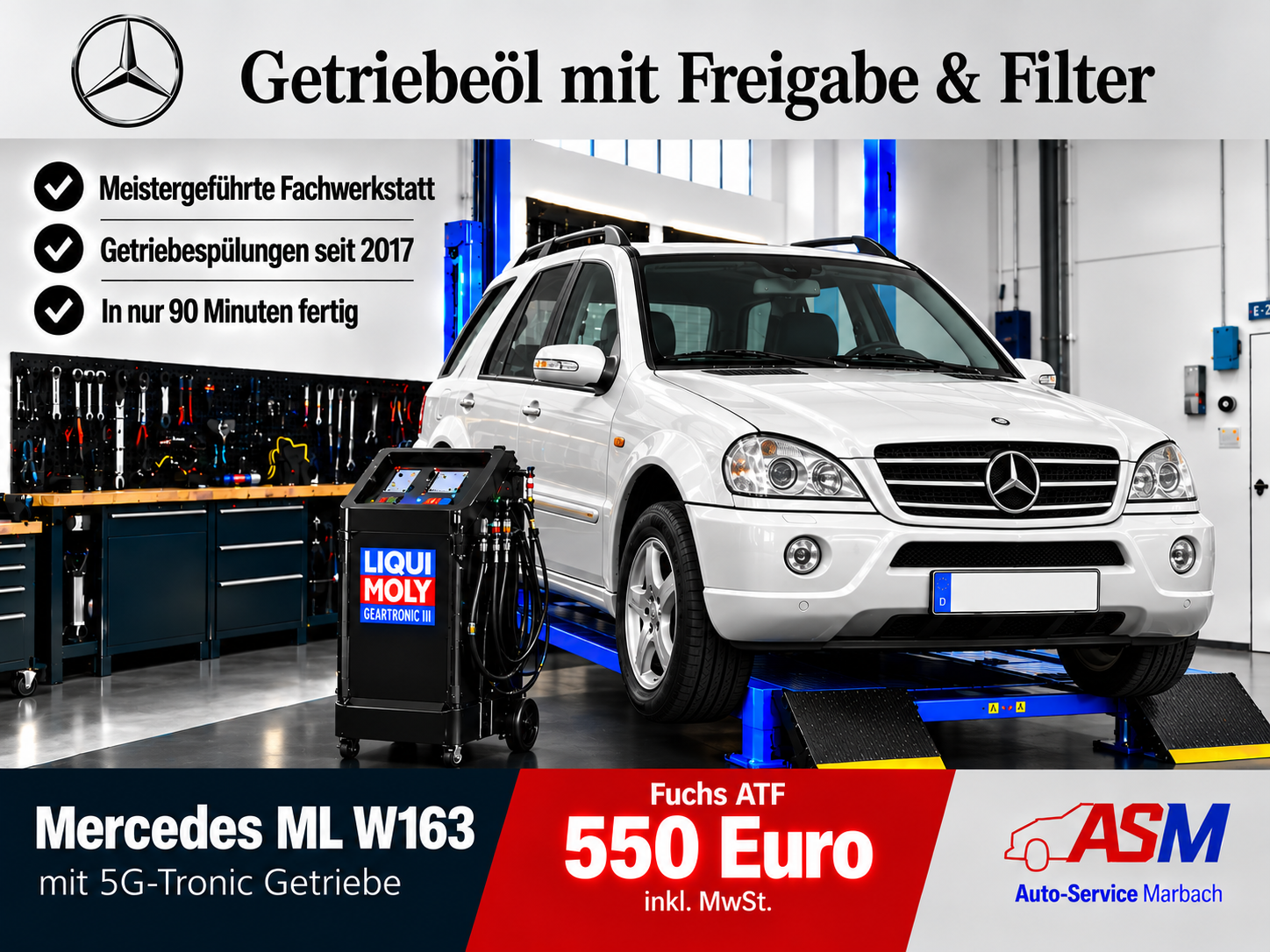 Getriebespülung Mercedes ML W163 mit 5G Tronic Getriebe