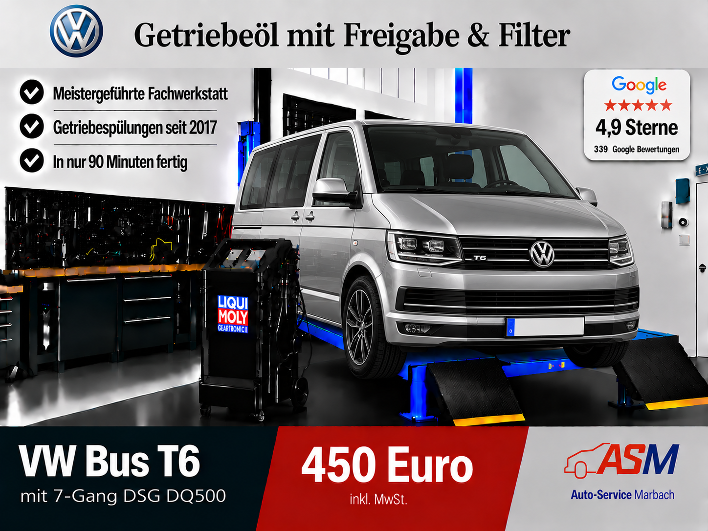 Getriebespülung VW Bus T6 mit 7 Gang DSG DQ500