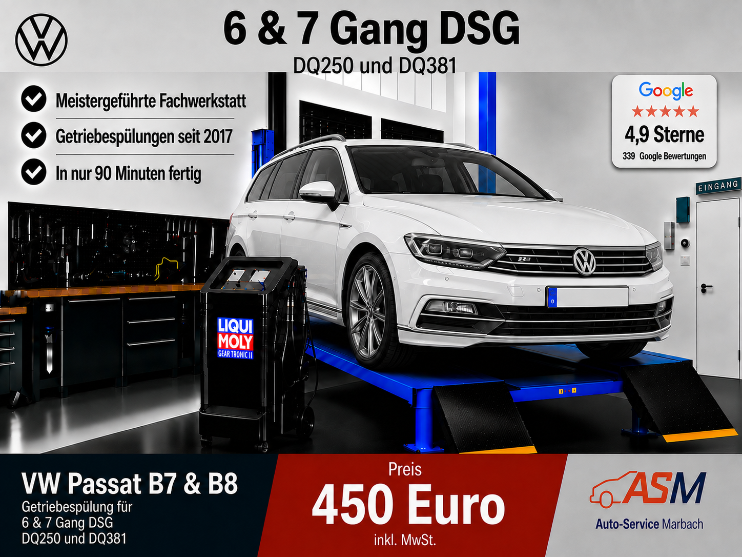 VW Passat B7 B8 Getriebespülung | DQ250 & DQ381 6 & 7 Gang DSG