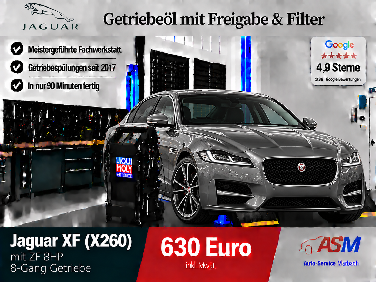 Getriebespülung Jaguar XF X260 mit ZF 8HP 8 Gang Getriebe