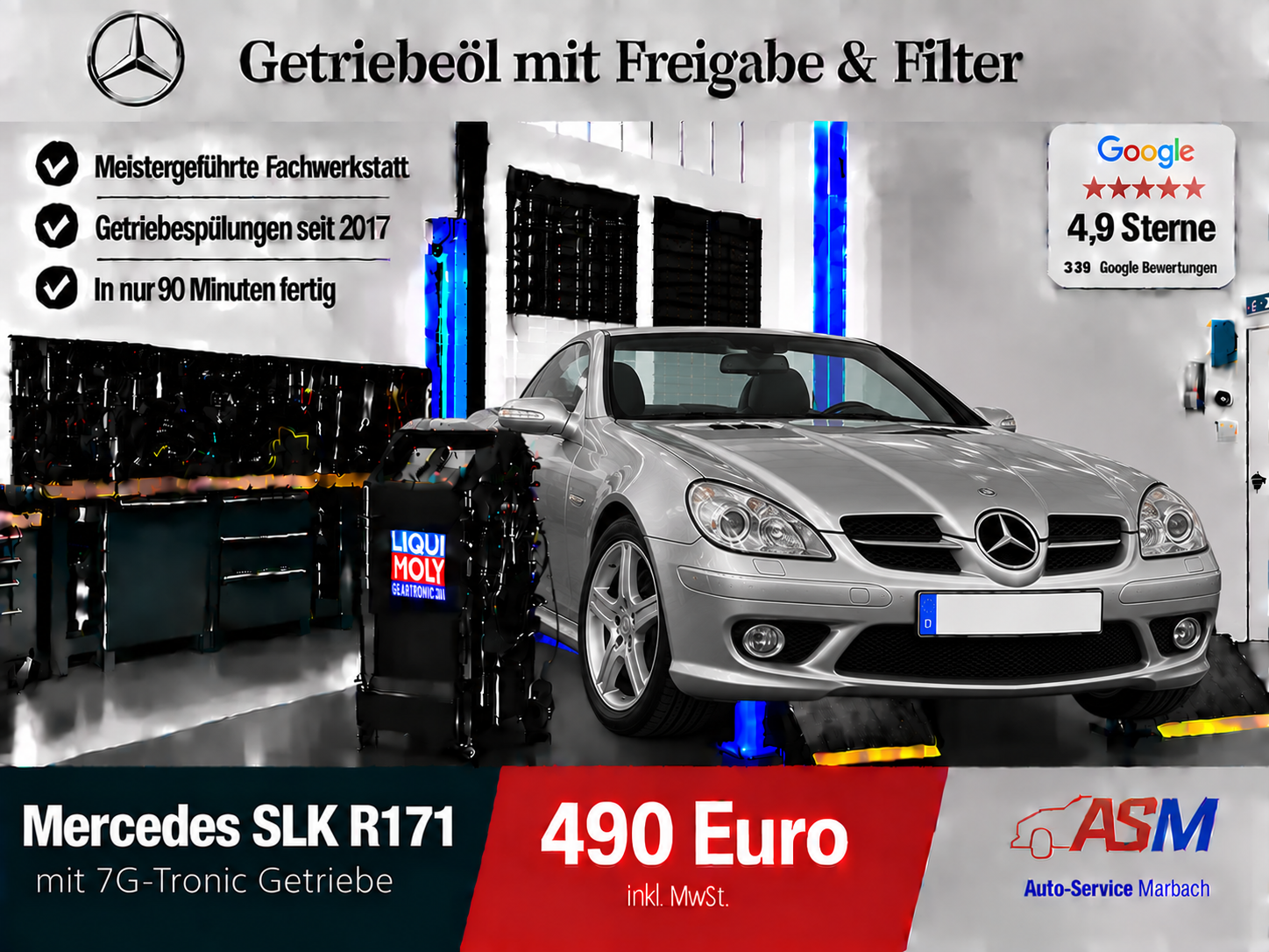 Getriebespülung Mercedes SLK R171 mit 7G Tronic Getriebe