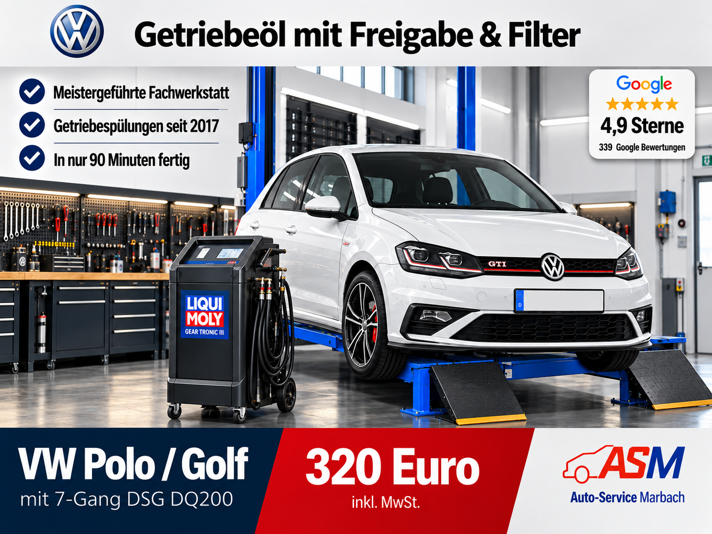 Getriebespülung VW Polo Golf mit 7 Gang DSG DQ200