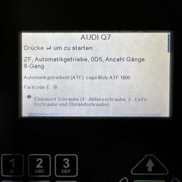 Getriebespülung Audi Q7 4M mit ZF 8HP65 Getriebe
