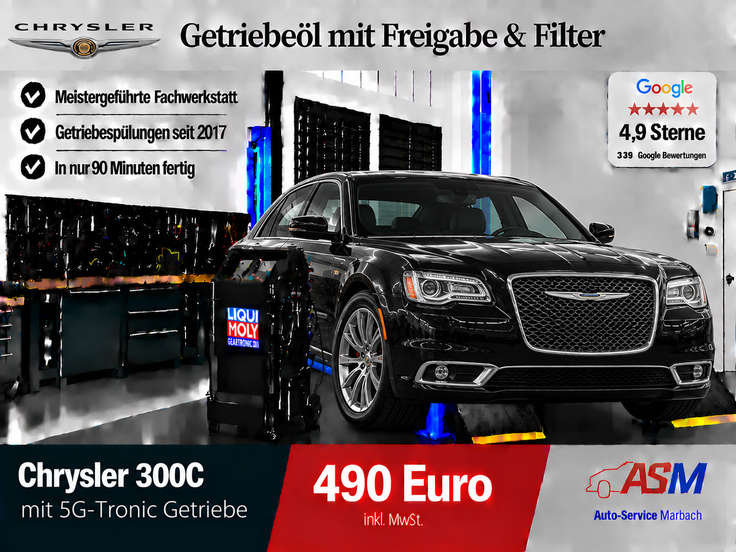 Getriebespülung Chrysler 300C mit 5G Tronic Getriebe