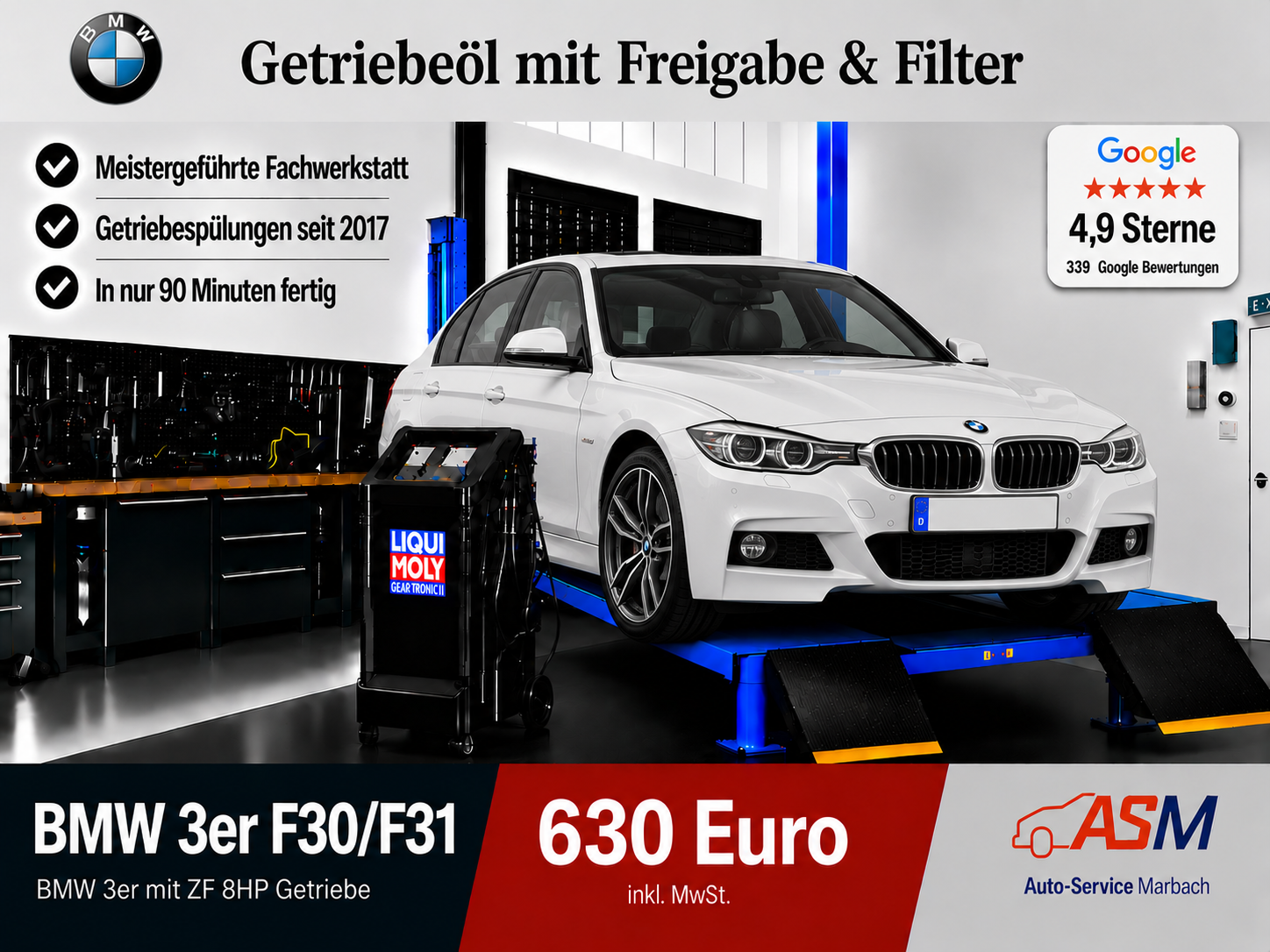 Getriebespülung BMW 3er F30 F31 mit ZF8HP Getriebe