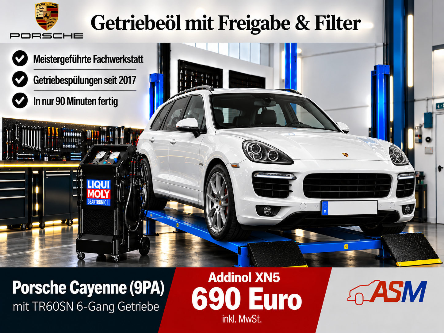 Getriebespülung Porsche Cayenne 9PA mit TR60SN 6 Gang Getriebe