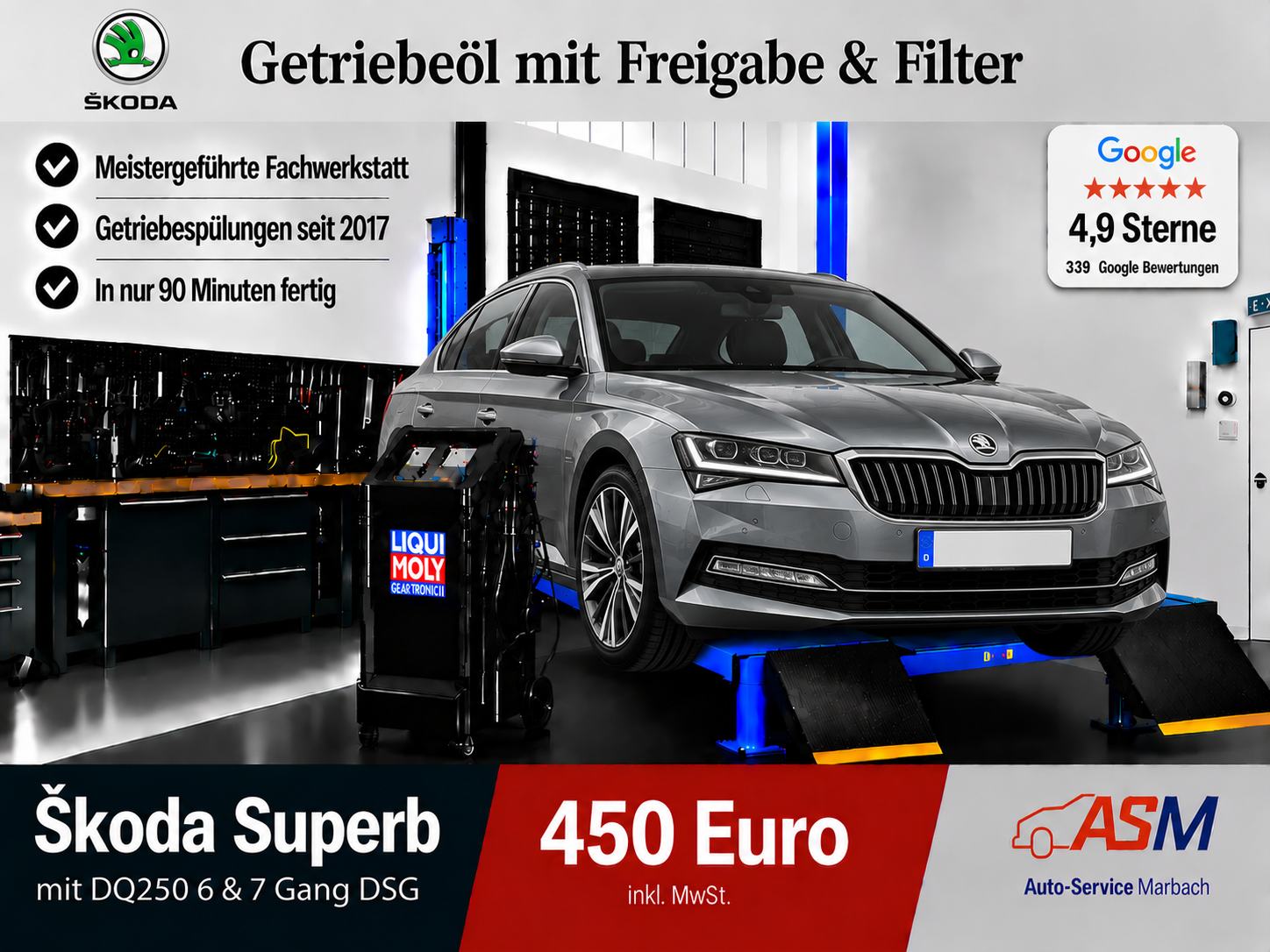 Getriebespülung Skoda Superb mit DQ250 381 6 & 7 Gang DSG