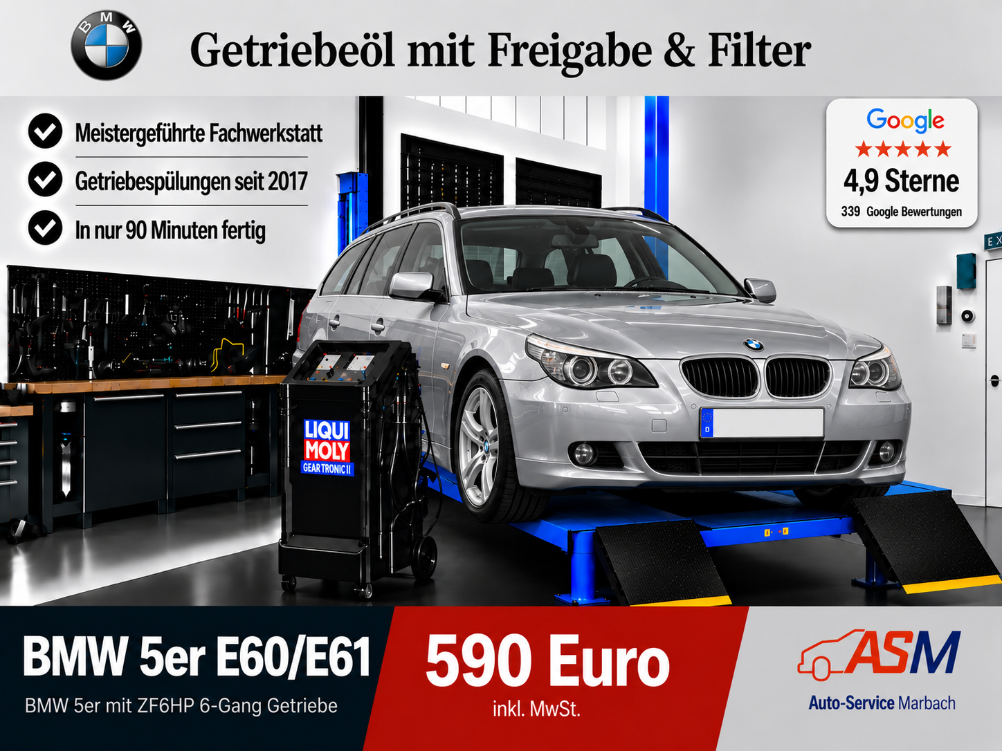 Getriebespülung BMW 5er E60 E61 mit ZF6HP 6 Gang Getriebe