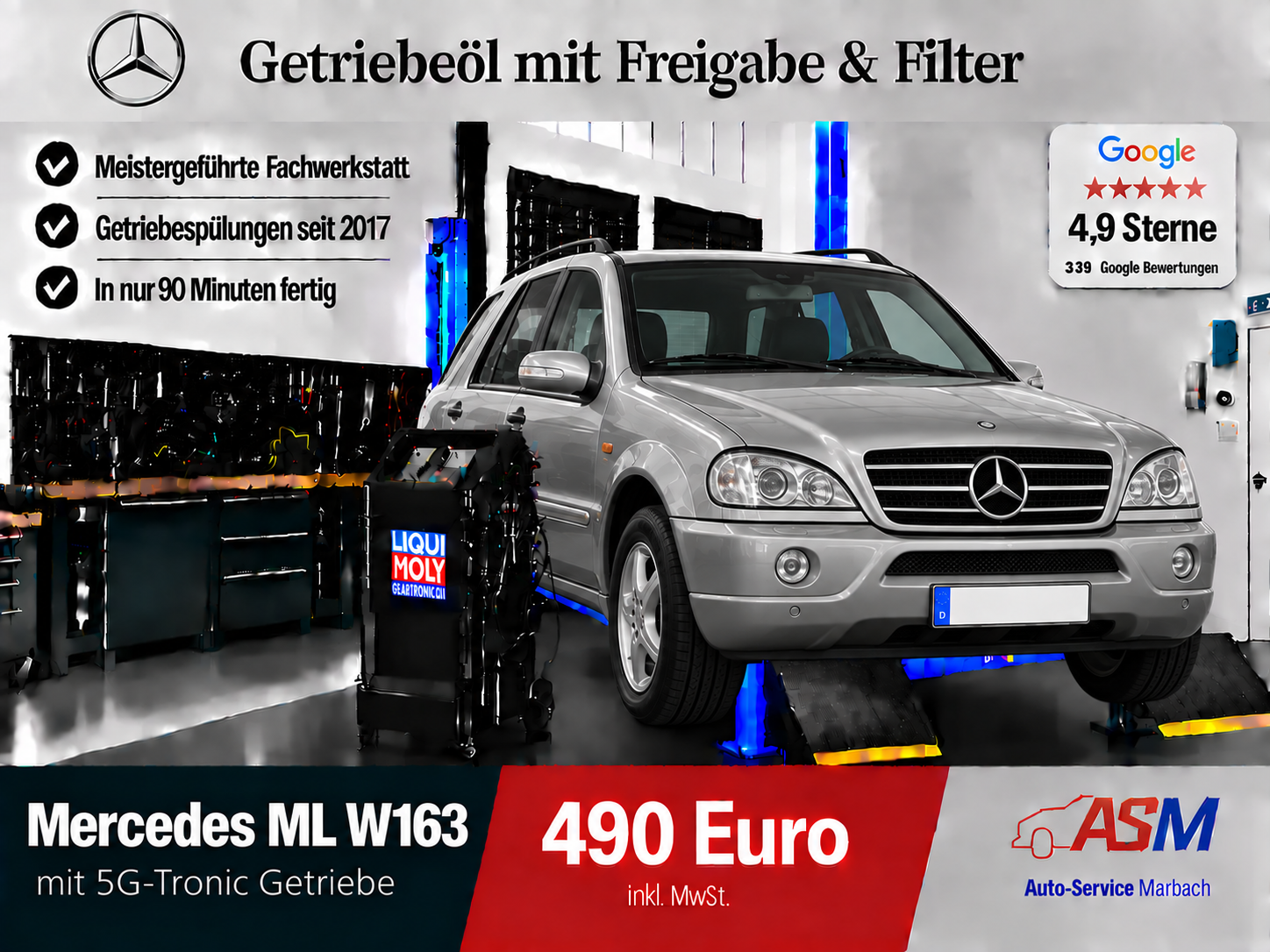 Getriebespülung Mercedes ML W163 mit 5G Tronic Getriebe