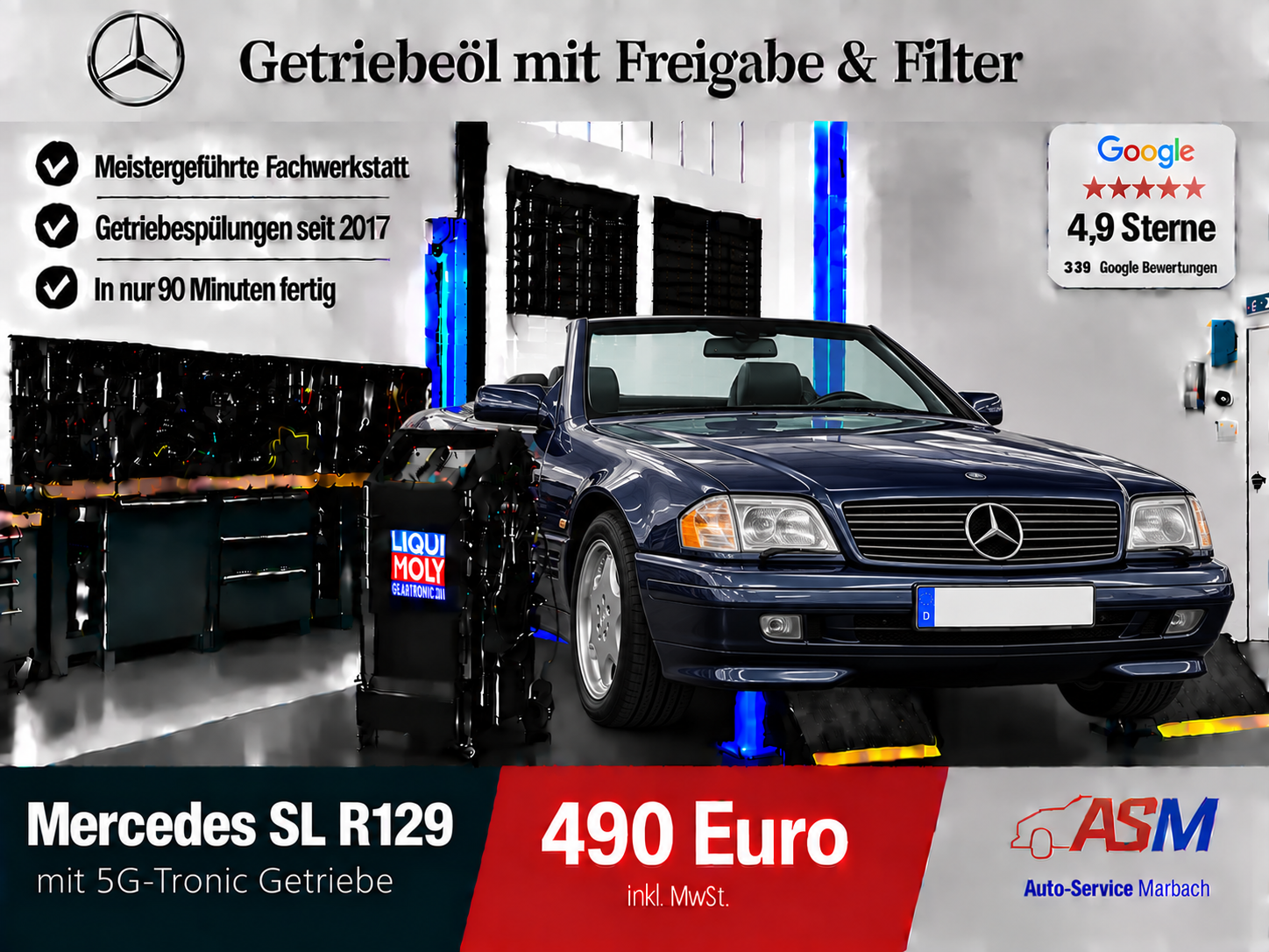 Getriebespülung Mercedes SL R129 mit 5G Tronic Getriebe
