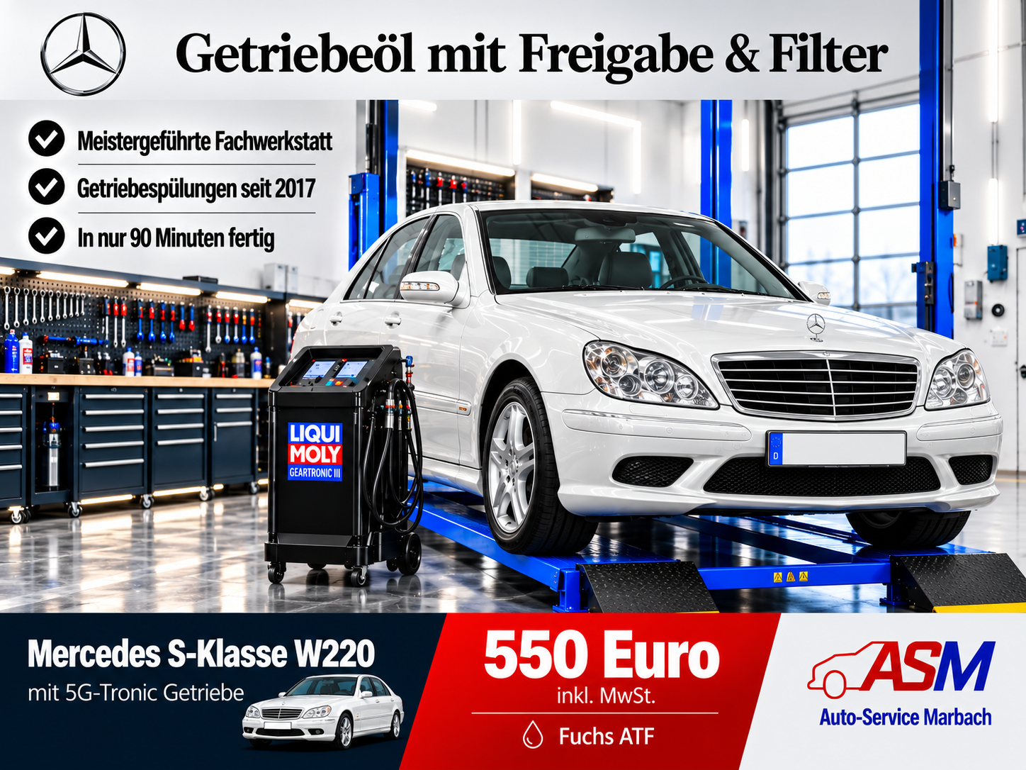 Getriebespülung Mercedes S-Klasse W220 mit 5G Tronic