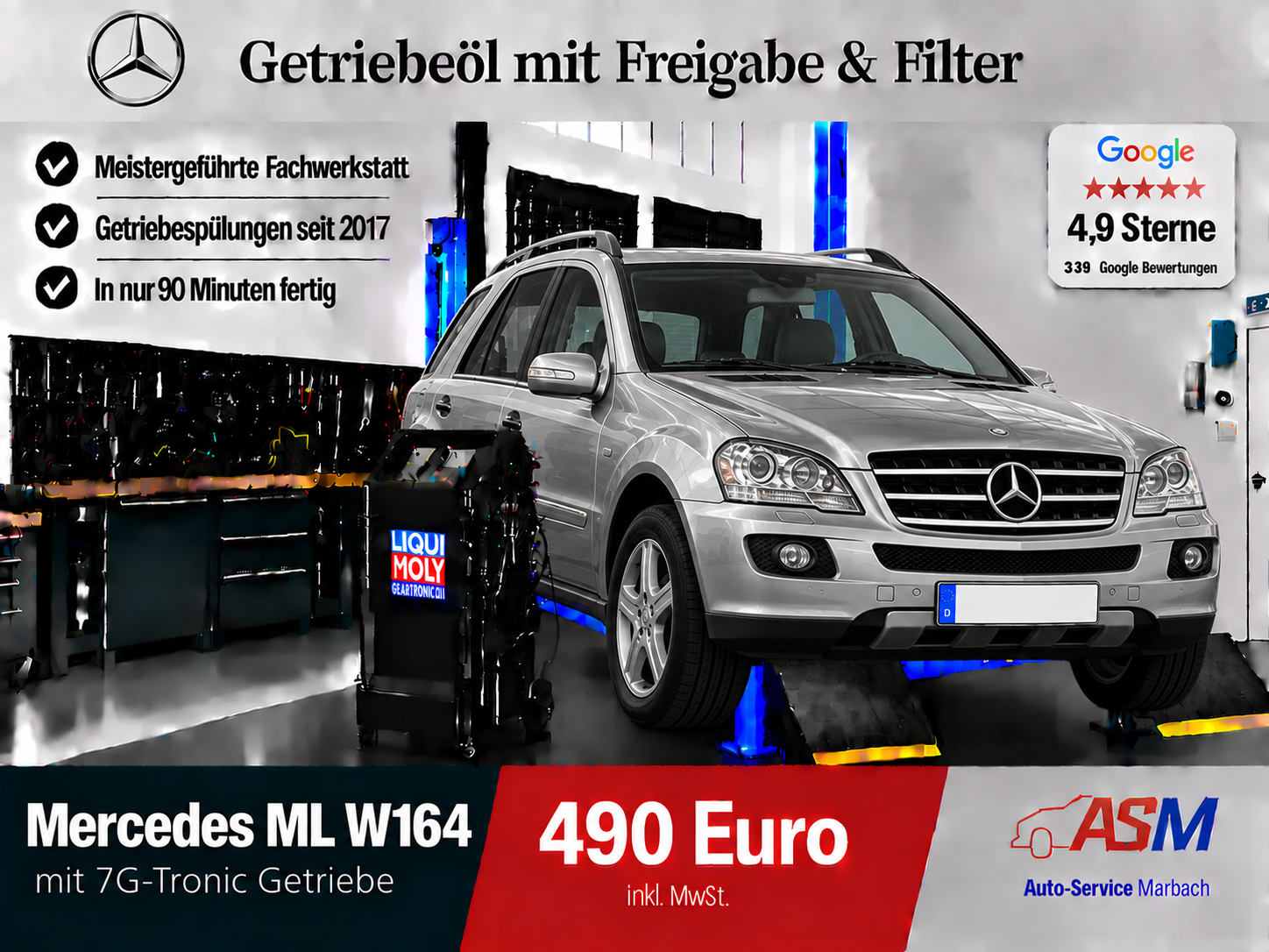 Getriebespülung Mercedes ML W164 mit 7G Tronic Getriebe