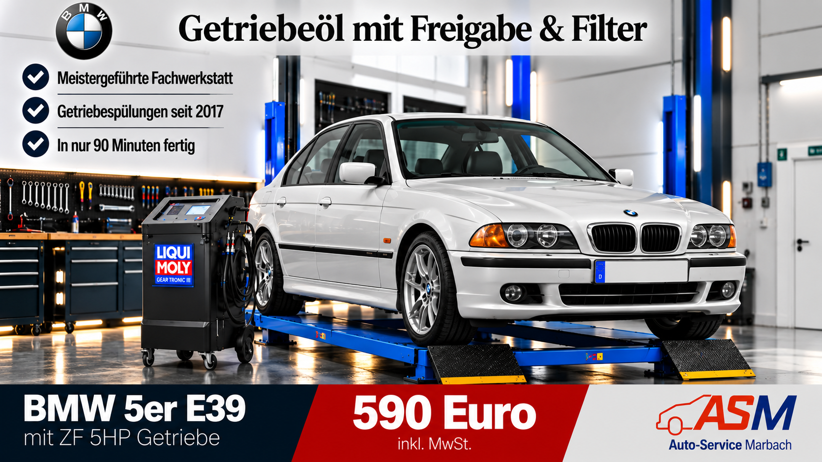 Getriebespülung BMW 5er E39 mit 5-Gang-ZF-Automatikgetriebe