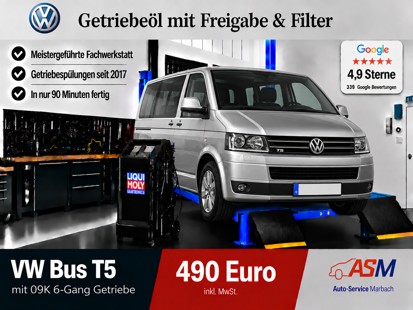 Getriebespülung VW Bus T5 mit 09K 6 Gang Getriebe