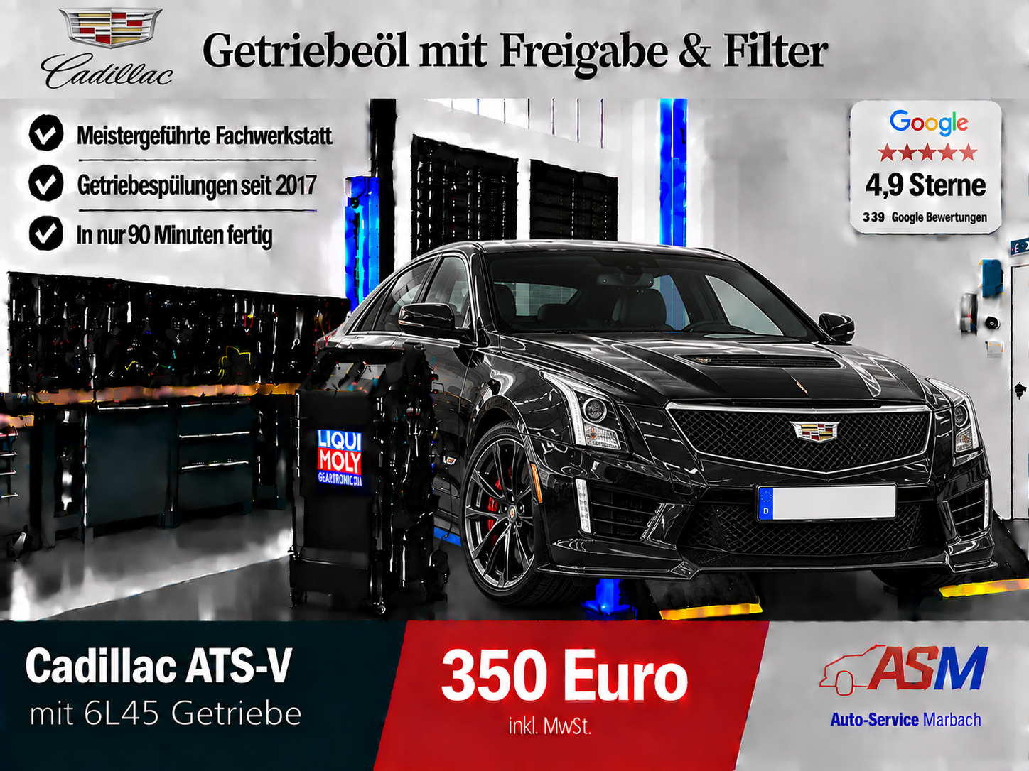 Getriebespülung Cadillac ATS-V mit 6L45 Getriebe