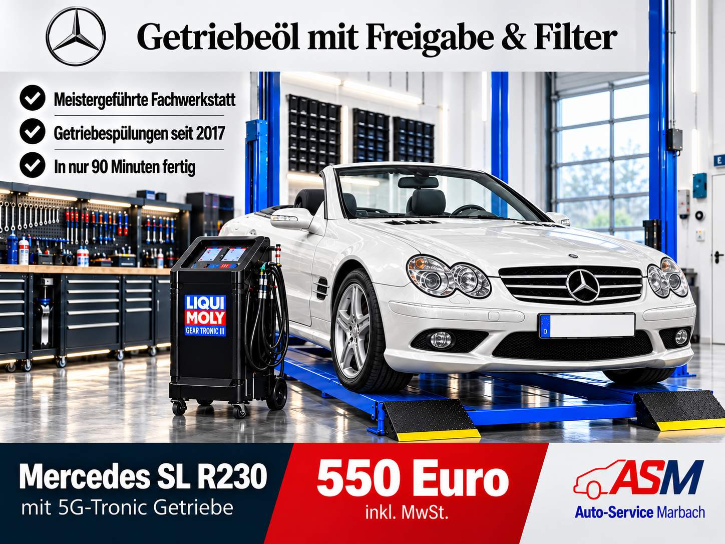 Getriebespülung Mercedes SL R230 mit 5G Tronic Getriebe