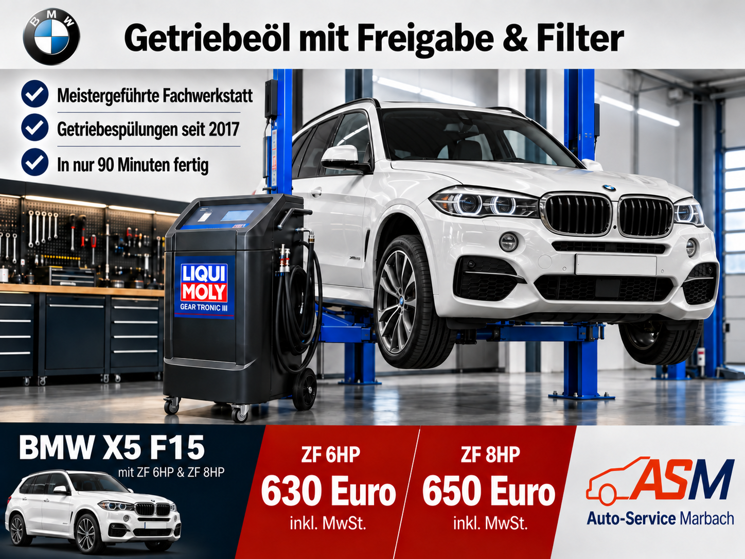 BMW X5 E71 F15 Getriebespülung | ZF 6HP & 8HP Getriebe