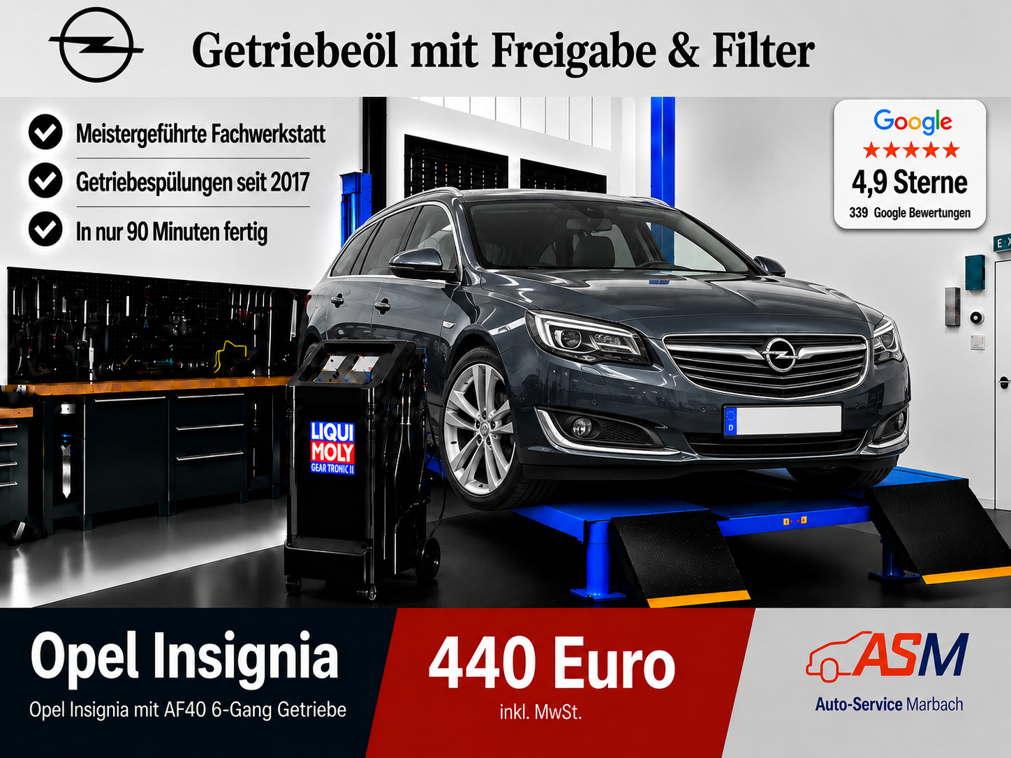 Getriebespülung Opel Insignia mit AF40 6 Gang Getriebe