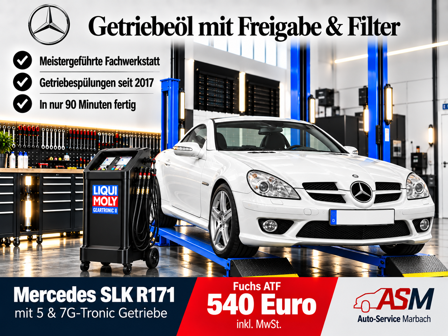 Getriebespülung Mercedes SLK R171 mit 7G Tronic Getriebe