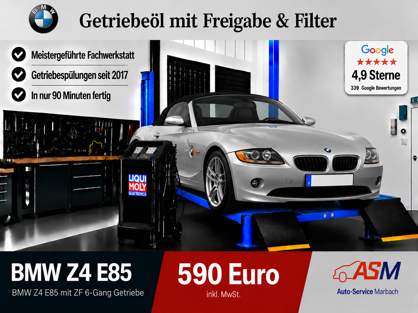 Getriebespülung BMW Z4 E85 mit ZF 6 Gang Getriebe