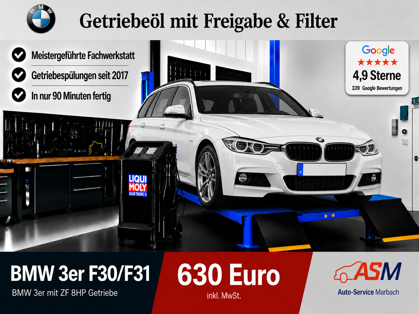 Getriebespülung 3er BMW F30 F31 mit 8-Gang ZF-Getriebe