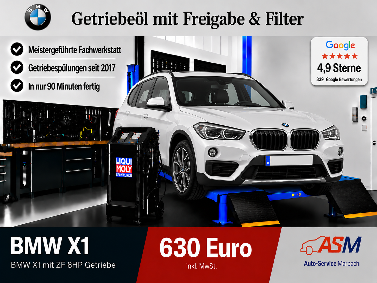 Getriebespülung BMW X1 mit ZF8HP Getriebe