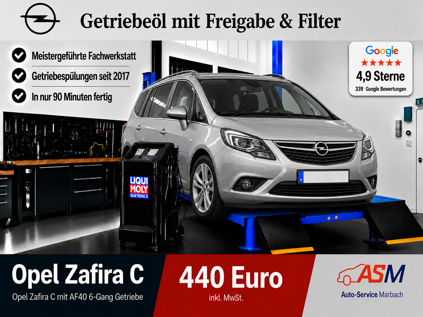 Getriebespülung Opel Zafira C mit AF40 6 Gang Getriebe