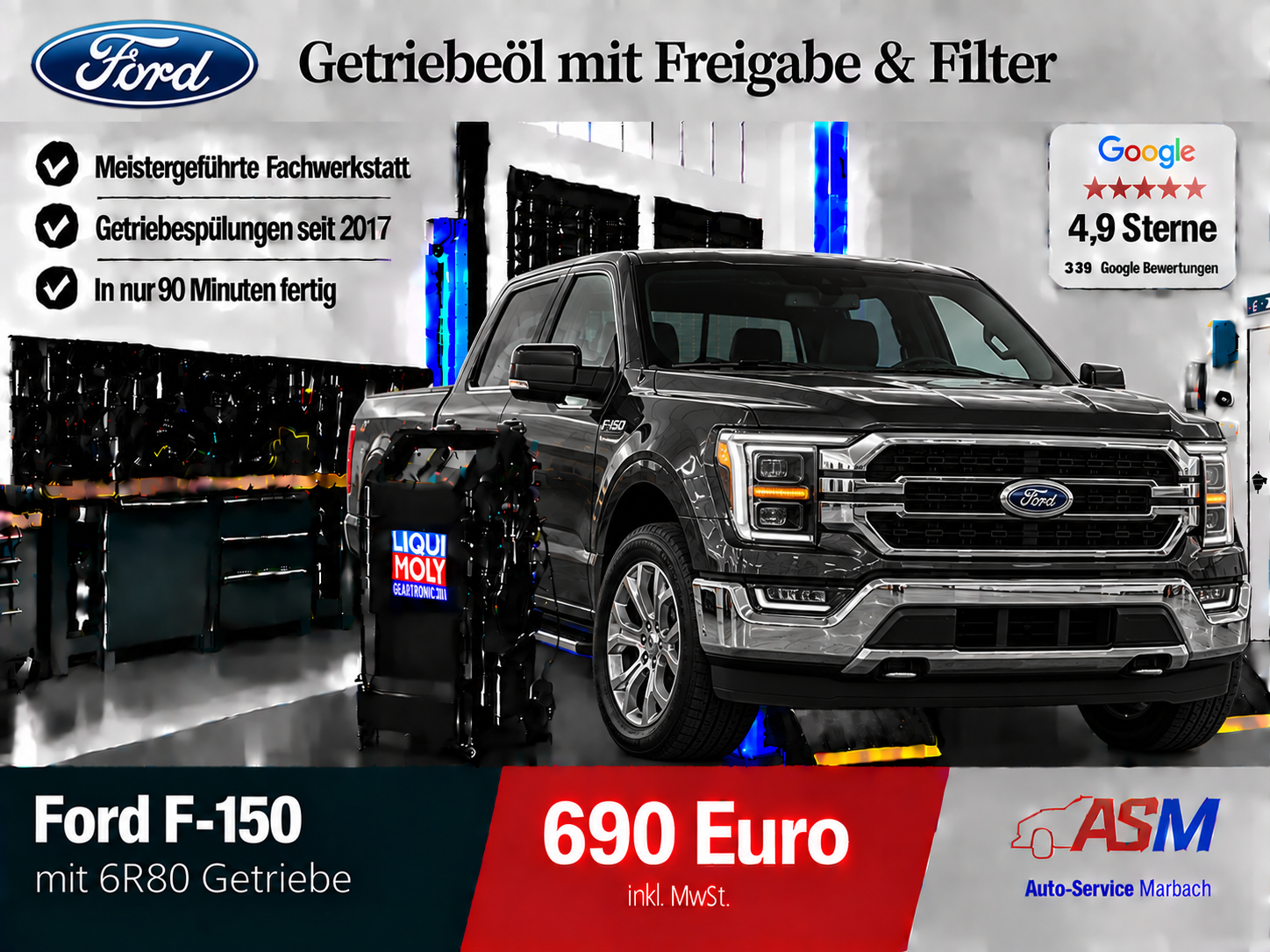 Getriebespülung Ford F-150 mit 6R80 Getriebe