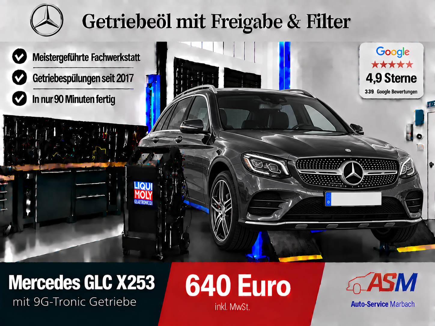 Getriebespülung Mercedes GLC X253 mit 9G Tronic Getriebe