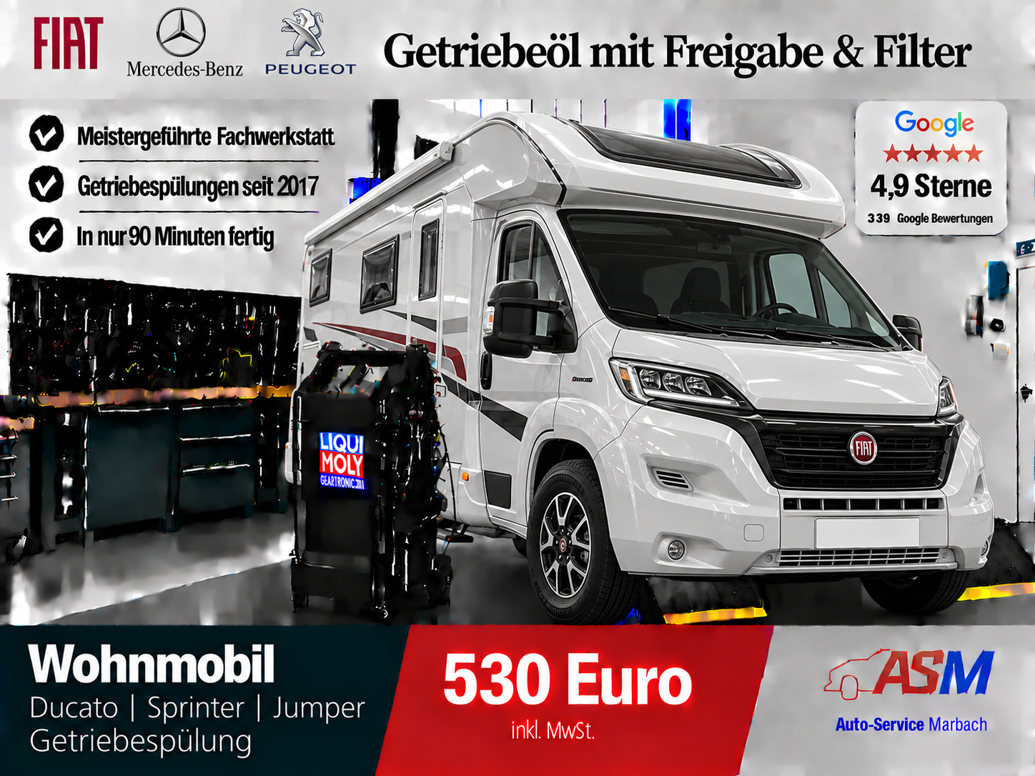 Getriebespülung für Ihr Wohnmobil - Ducato Sprinter Jumper
