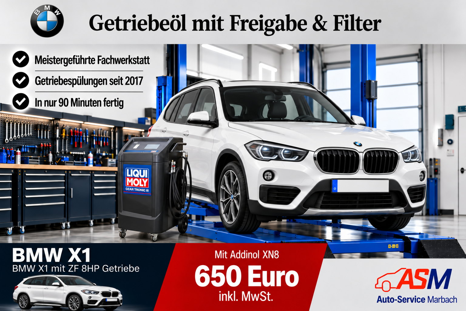 Getriebespülung BMW X1 mit ZF 8HP Getriebe