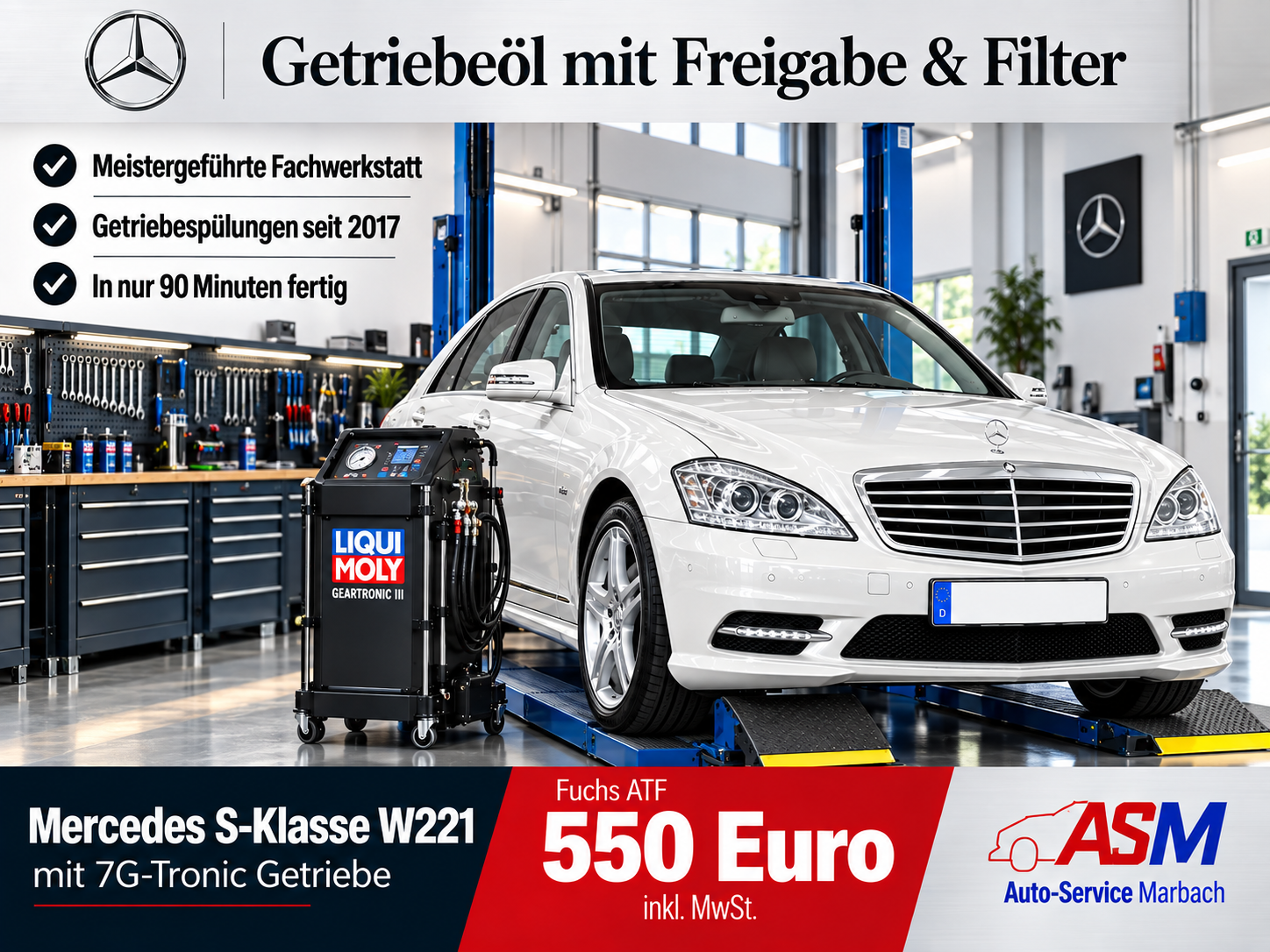 Getriebespülung Mercedes S-Klasse W221 mit 7G Tronic