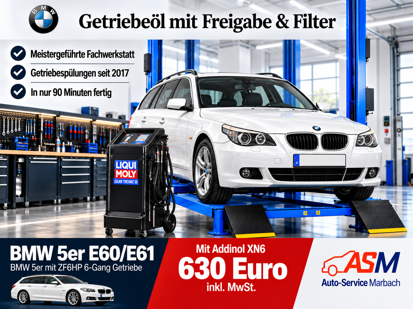 Getriebespülung BMW 5er E60 E61 mit ZF6HP 6 Gang Getriebe