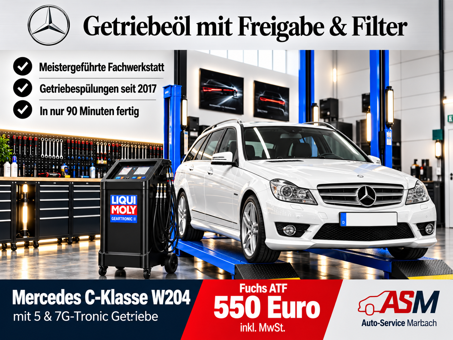 Getriebespülung Mercedes C-Klasse W204 mit 5G Getriebe