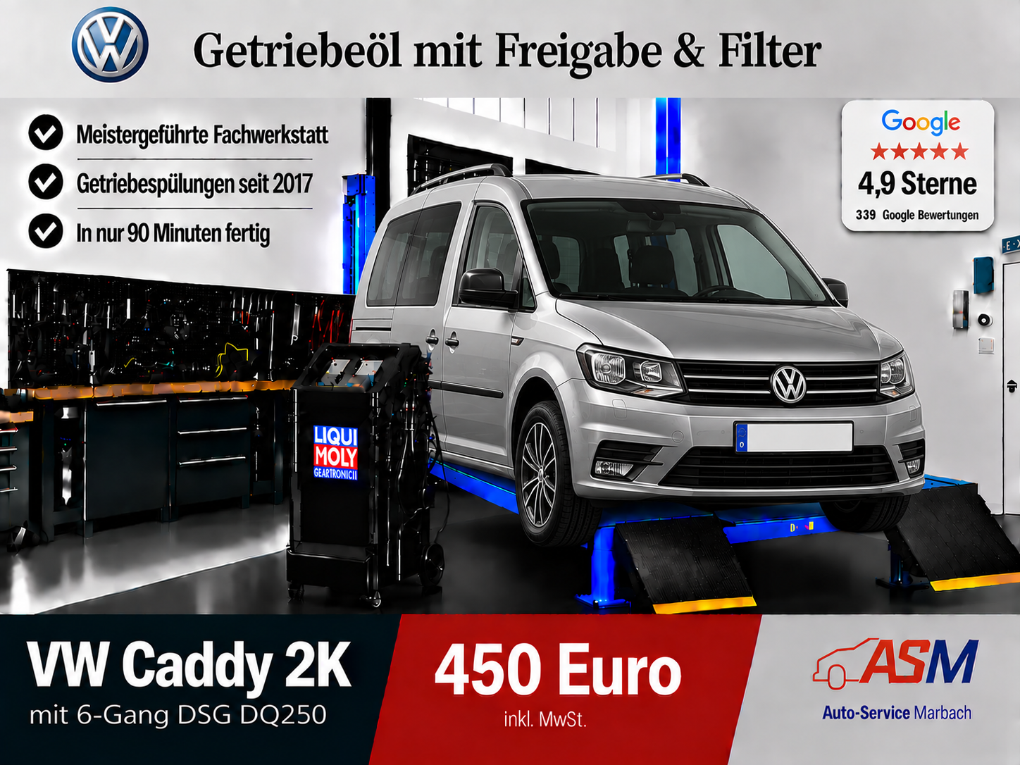 Getriebespülung VW Caddy 2K mit 6 Gang DSG DQ250