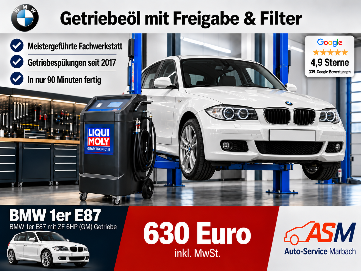 Getriebespülung BMW 1er E87 mit ZF 6HP & GM Getriebe