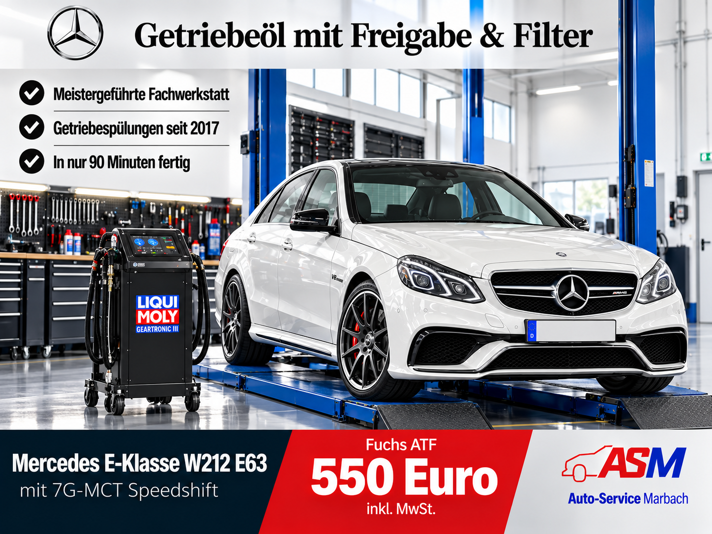 Getriebespülung Mercedes W212 E63 mit 7G MCT-Speedshift
