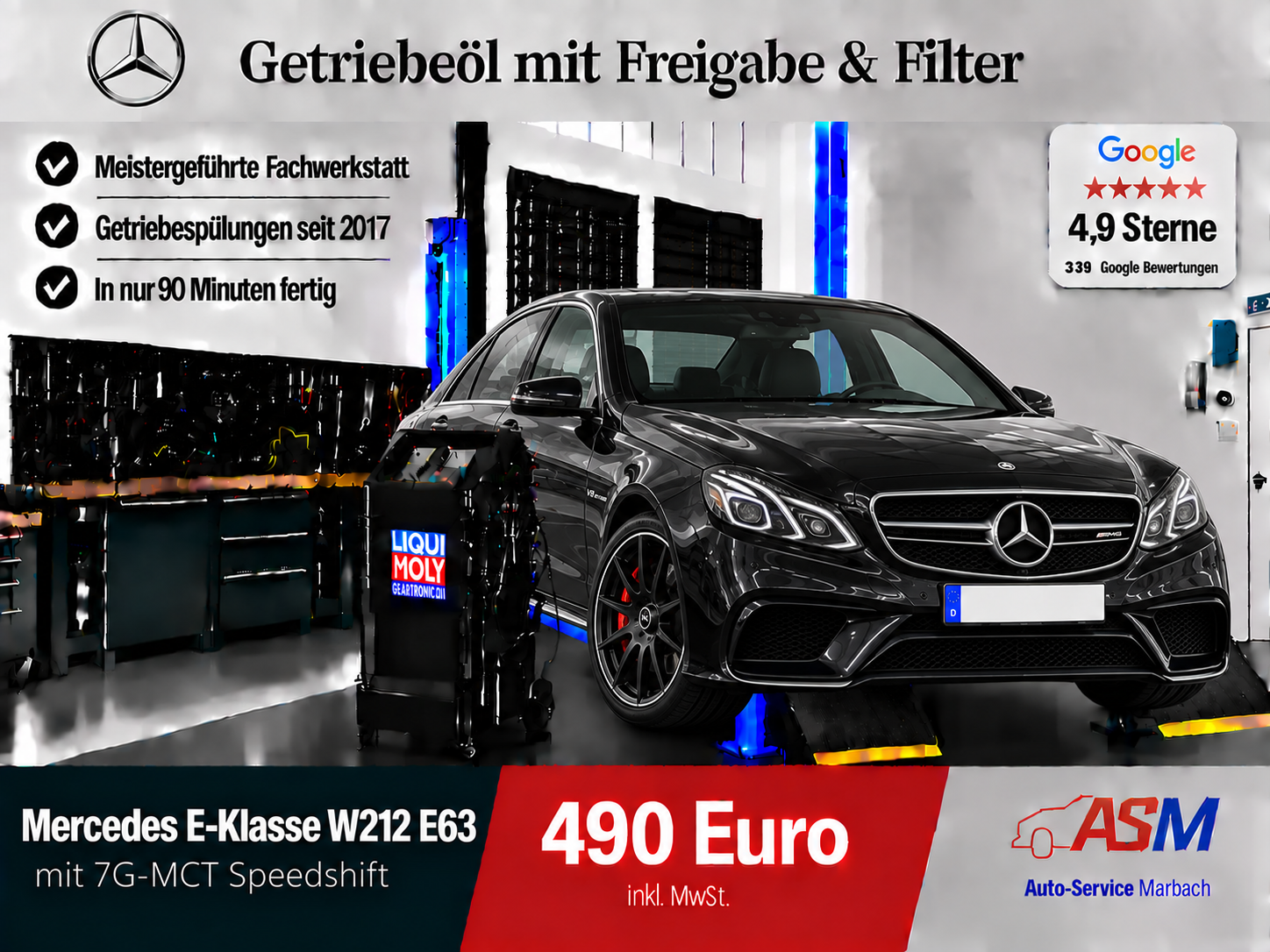 Getriebespülung Mercedes W212 E63 mit 7G MCT-Speedshift